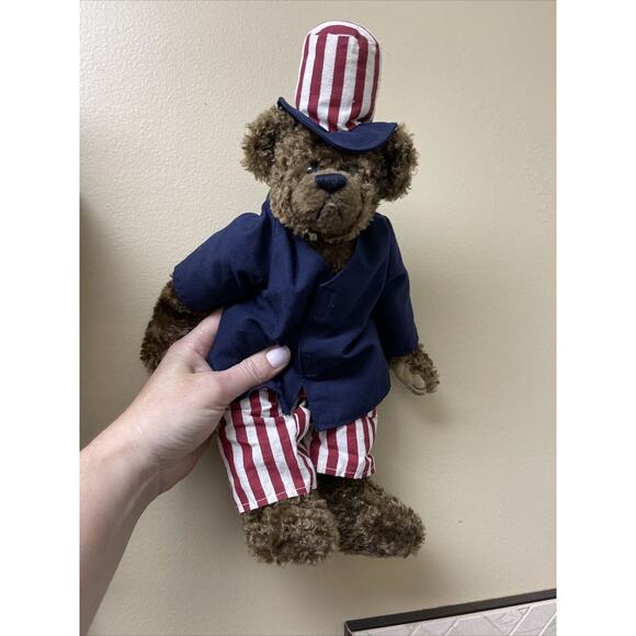 Ty Attic Treasures Uncle Samuel Patriotic Bear Plush 14" 1993 July 4th - Picture 5 of 5